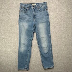 Madewell Stovepipe High Rise Straight Leg Jeans Medium Blue Wash Size 28 NEW